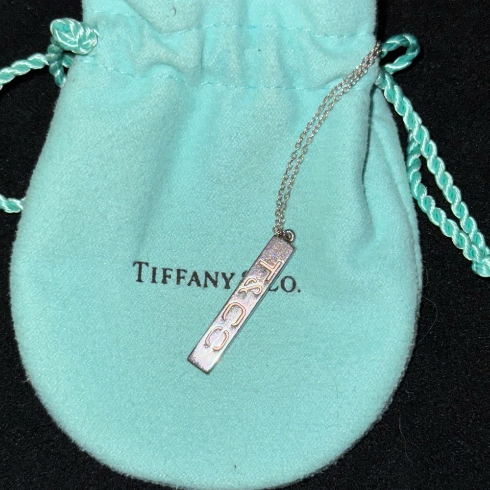 Tiffany & Co. Silver Bar Pendant Necklace